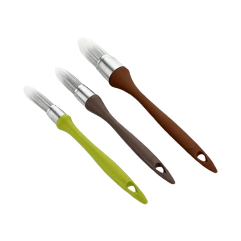 CLEAN WORLD Ergonomic Round Synthetic Paint Brush, Smooth No-Streak Trim Brush for Wall & Furniture Painting