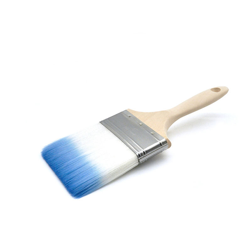CLEAN WORLD Professional Dual Color Synthetic Paint Brushes 6 Sizes Set, Wood Handle Flat Paint Brush for Home DIY Wall Decoration