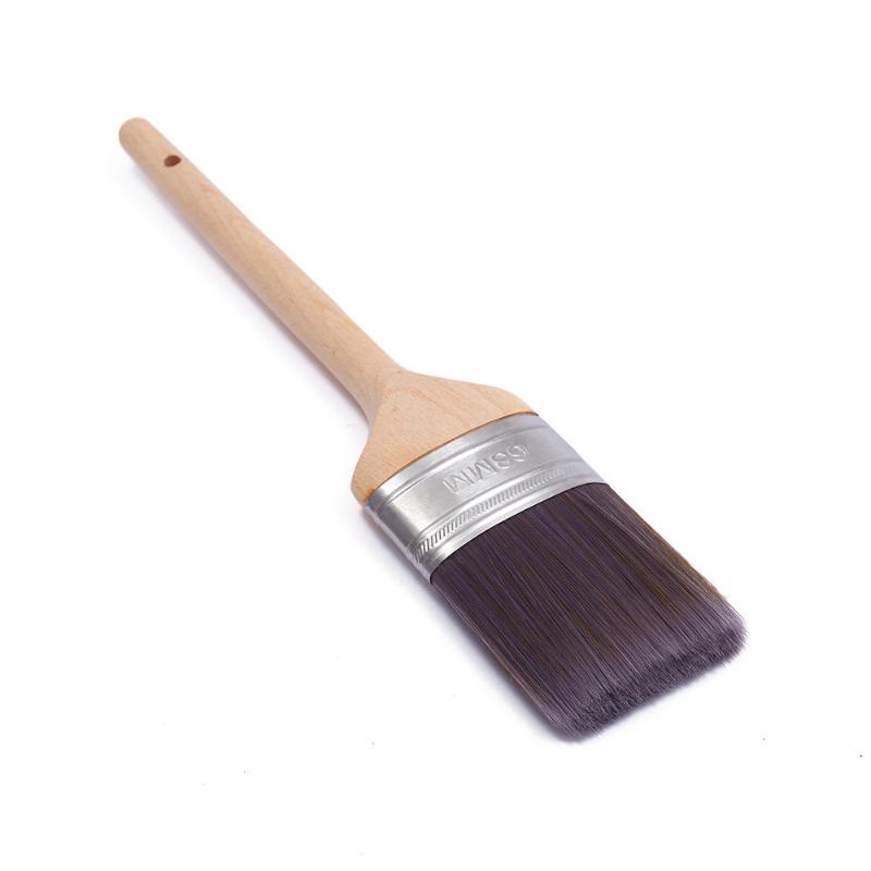 CLEAN WORLD High Quality Tapered Synthetic Paint Brushes with Natural Beech Wood Handle, Multipurpose Varnish & Stain Brush for DIY & Industrial Use
