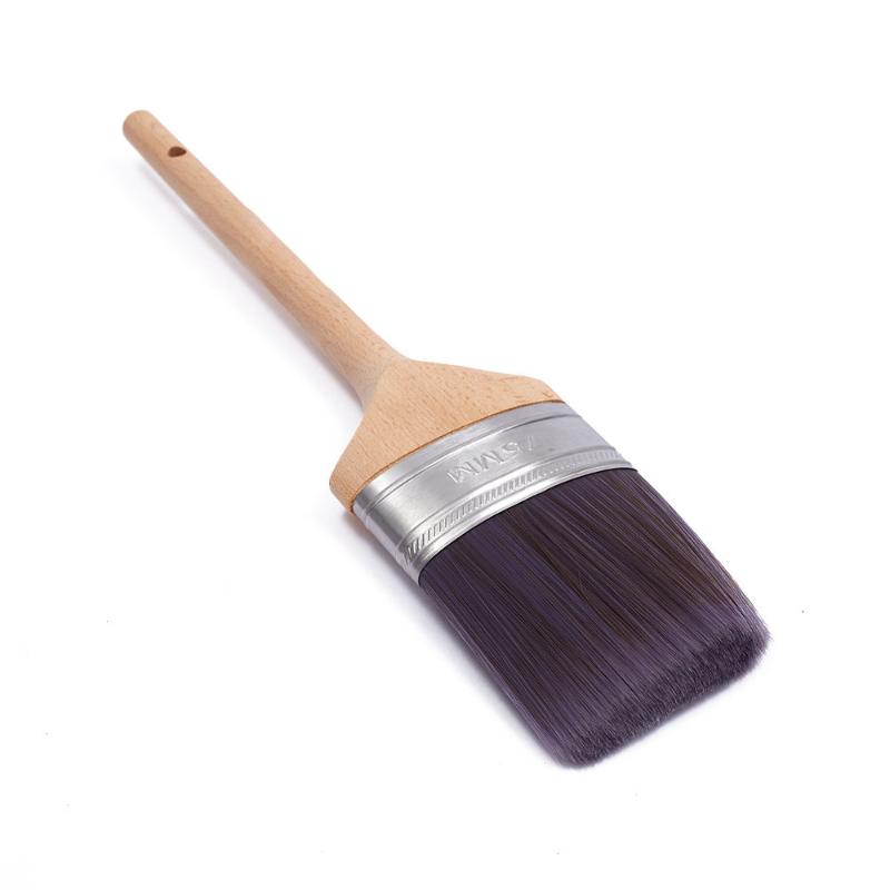 CLEAN WORLD High Quality Tapered Synthetic Paint Brushes with Natural Beech Wood Handle, Multipurpose Varnish & Stain Brush for DIY & Industrial Use