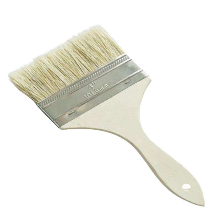 CLEAN WORLD Professional 100% Pig Bristle Paint Brushes with Natural Wooden Handle, Multi-Size Custom Wall Paint Brush for DIY Painting & Daily Cleaning
