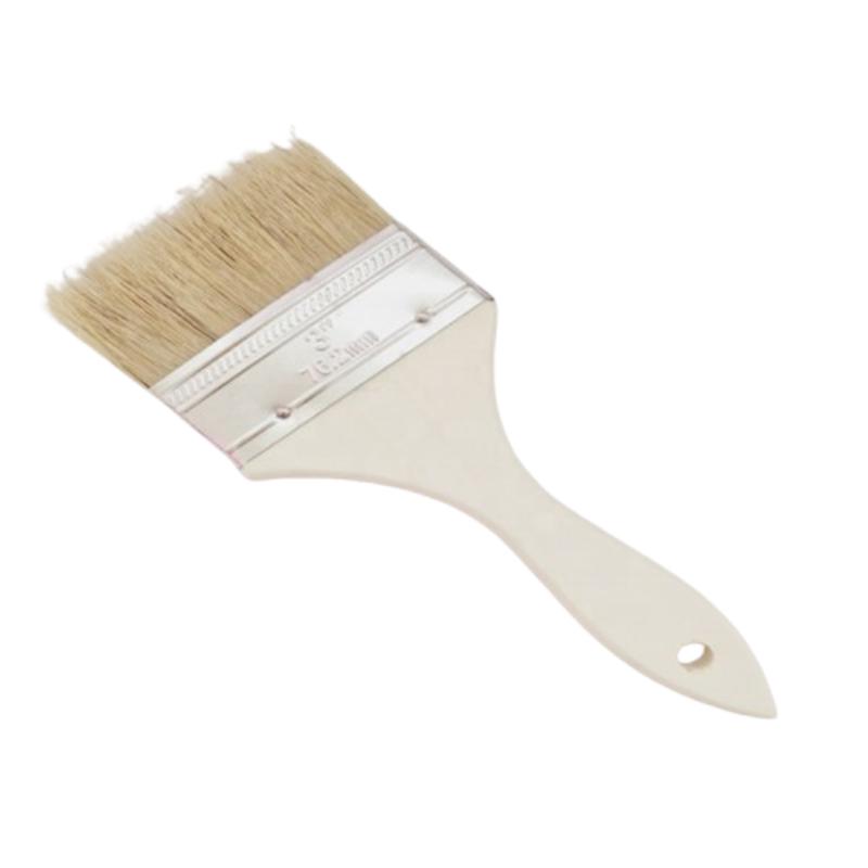 CLEAN WORLD Professional 100% Pig Bristle Paint Brushes with Natural Wooden Handle, Multi-Size Custom Wall Paint Brush for DIY Painting & Daily Cleaning