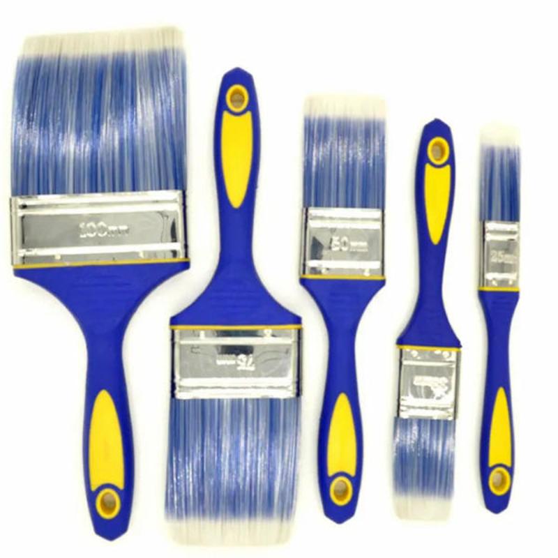 CLEAN WORLD Popular Dual-Use Paint Brushes, Comfort Non-Slip Plastic Handle with Natural/Synthetic Bristle, Multipurpose Painting & Cleaning Chip Brush Assorted Sizes