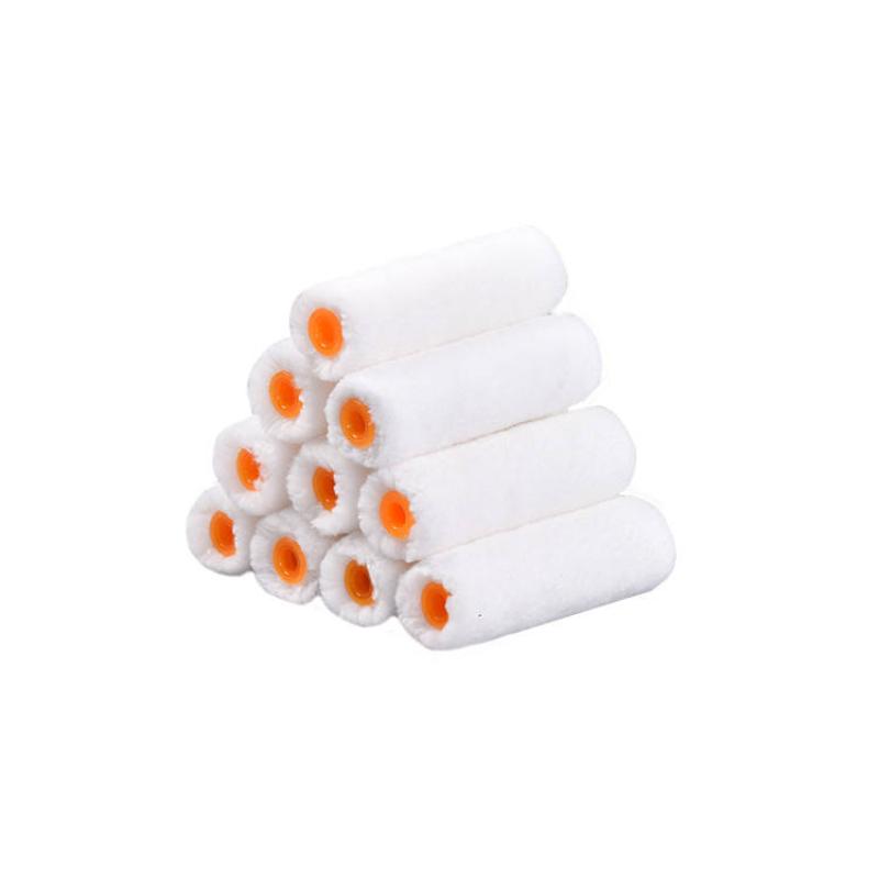 CLEAN WORLD Lint-Free 4" Microfiber Mini Paint Roller, 10mm Nap Replacement Roller Covers for Smooth & Semi-Smooth Surface Painting, Compatible with Standard 6mm Roller Frames
