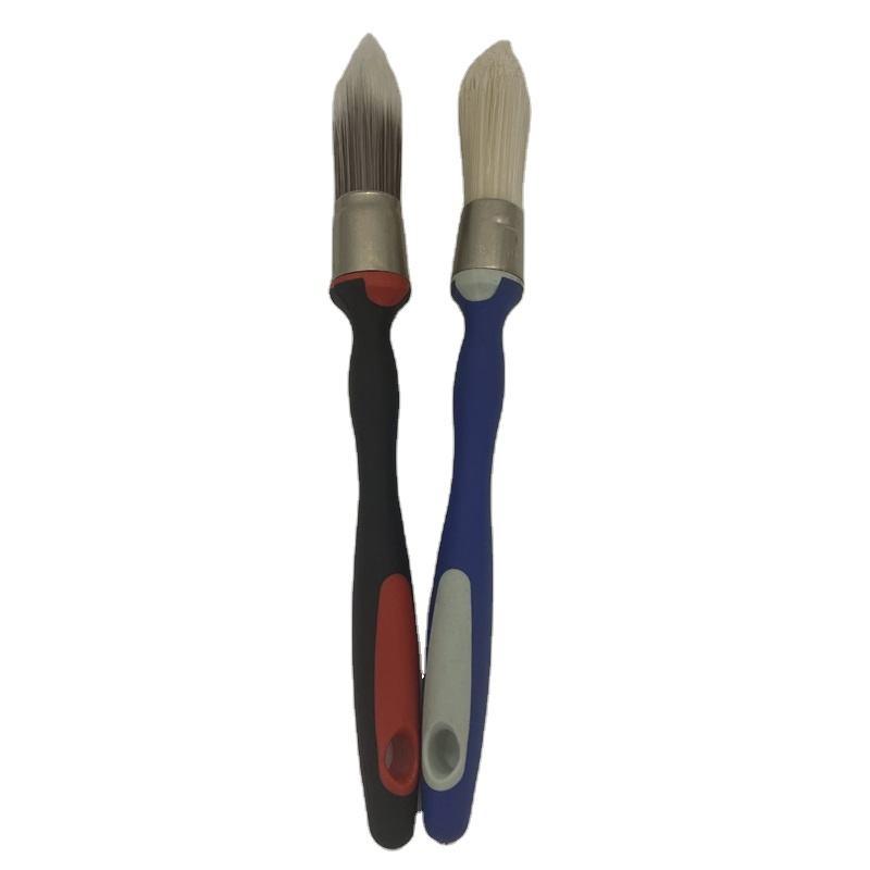 CLEAN WORLD Wholesale Precision Tapered Sash Paint Brushes, Ergonomic Dual Color Non-Slip Plastic Handle Natural Bristle Trim Brush for Wall Edge Painting and Household Cleaning Supplies