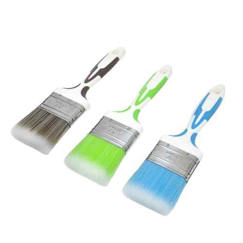 CLEAN WORLD Flat Synthetic Paint Brush | Non-slip Rubber Handle Paint Brushes for DIY & Industrial Wall Painting