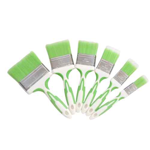 CLEAN WORLD Flat Synthetic Paint Brush | Non-slip Rubber Handle Paint Brushes for DIY & Industrial Wall Painting