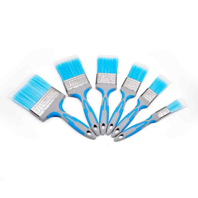 CLEAN WORLD Flat Synthetic Paint Brush | Non-slip Rubber Handle Paint Brushes for DIY & Industrial Wall Painting