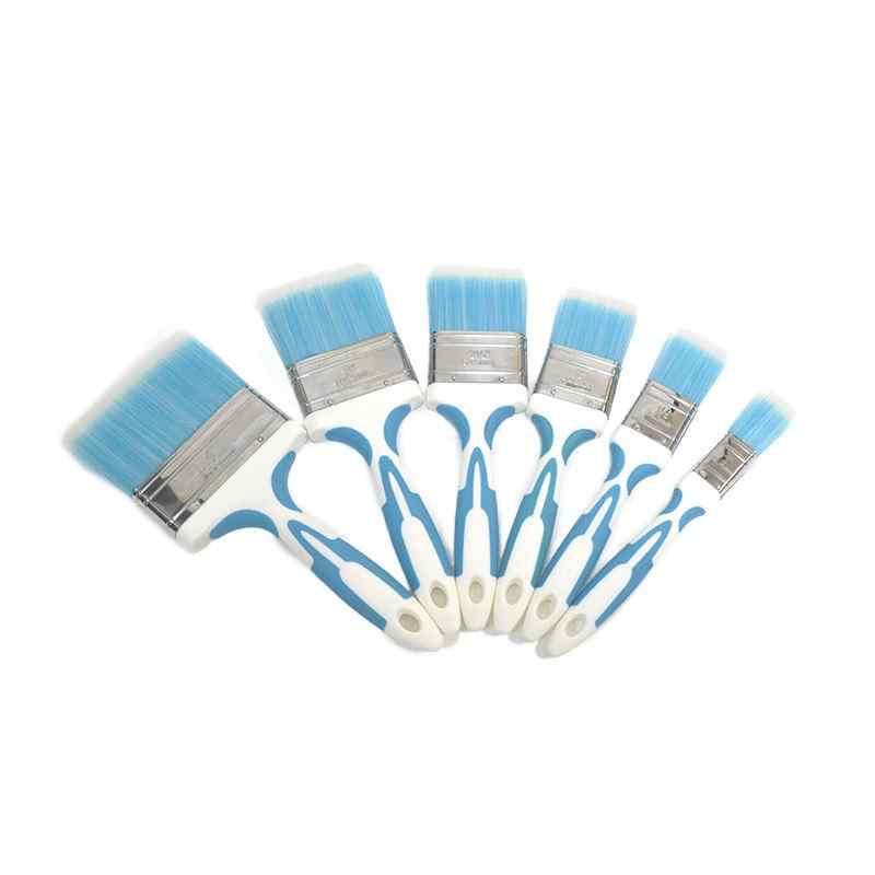 CLEAN WORLD Flat Synthetic Paint Brush | Non-slip Rubber Handle Paint Brushes for DIY & Industrial Wall Painting