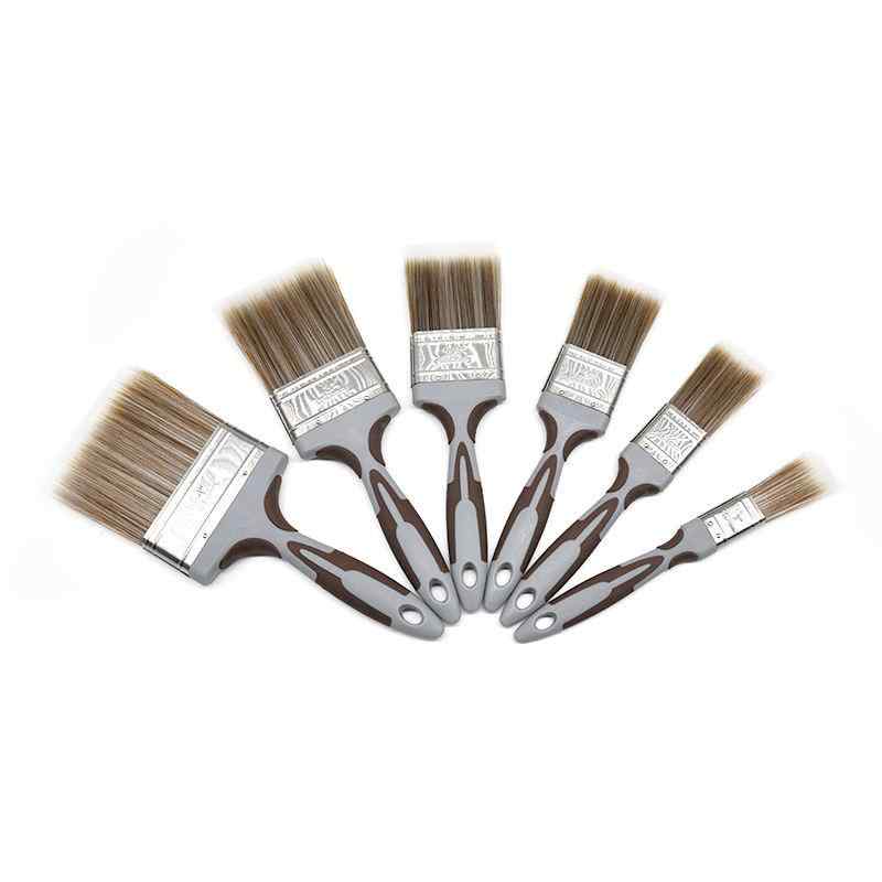 CLEAN WORLD Flat Synthetic Paint Brush | Non-slip Rubber Handle Paint Brushes for DIY & Industrial Wall Painting