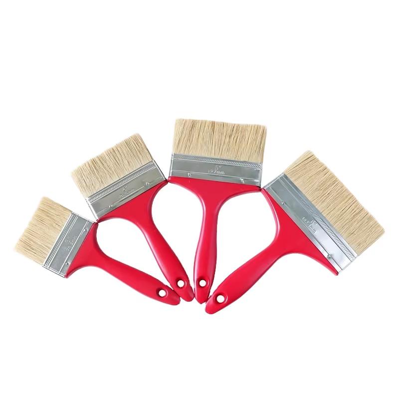 CLEAN WORLD Eco-Friendly Natural Bristle Paint Brush | Color Plastic Handle DIY Wall & Artist Paint Brushes with OEM Available