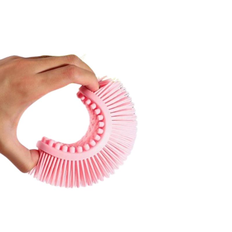 CLEAN WORLD Eco Flexible Silicone Hand Scrub Brush | Dual-Sided Bristle Hand Cleaner for Grease & Nail Dirt Removal