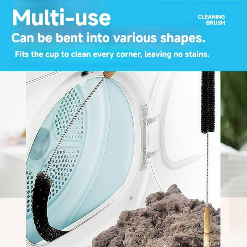 CLEAN WORLD Washing machine brush, Washing Machine Cleaner Brush Set - 8 Pack, Dryer Vent Cleaning Brush, Crevice Cleaning Brush for Bathroom, Shower, Kitchen and Household Appliances