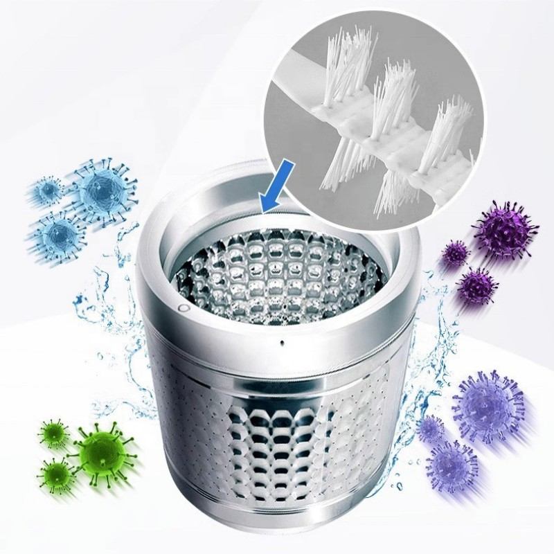 CLEAN WORLD Washing machine brush, Washing Machine Cleaning Brush - Household Nylon Brush for Front Load Rolling Washer, Flexible Slit Cleaning Brush for Dryer Vent and Laundry Machines, Durable Eco-Friendly Handheld
