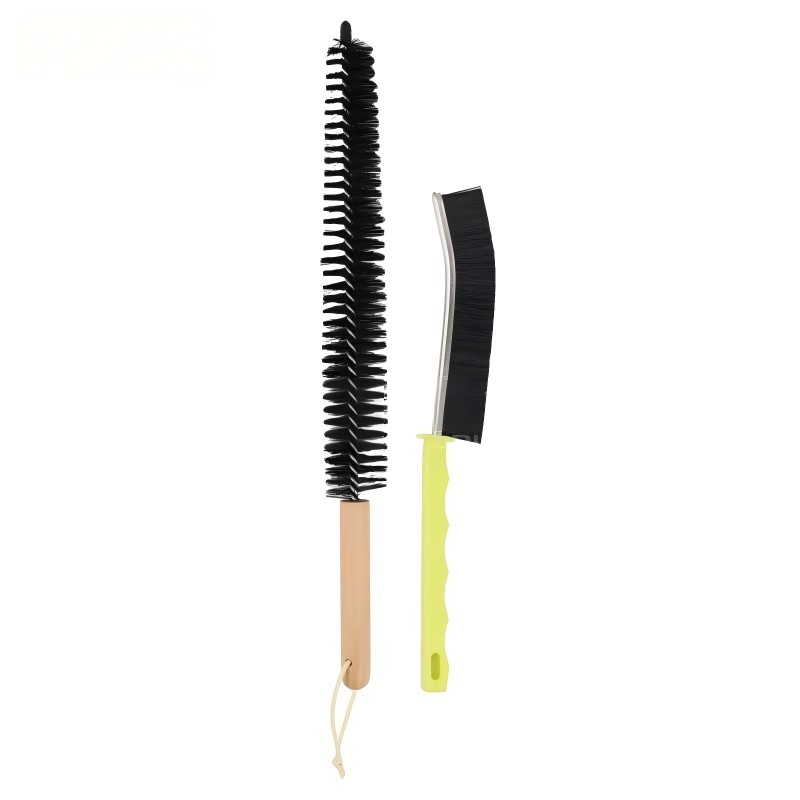 CLEAN WORLD Dryer brush, Dryer Vent Cleaning Brush Kit - 2 Pack, 16.5 Inch Heavy-Duty Lint Removal Tool, Refrigerator Coil & Crevice Cleaner Brush for Stubborn Lint, Trap Dust, and Pet Hair