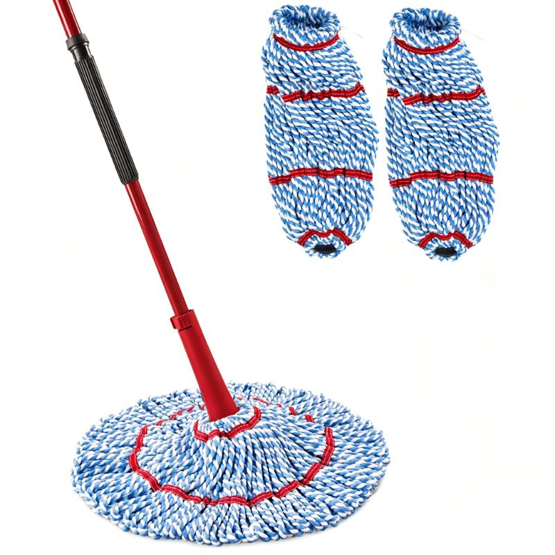 CLEAN WORLD Microfiber Twist Mop | Features Hands-Free Wringing | Extra Large 18-Inch Mop Head | Safe on All Floor Types