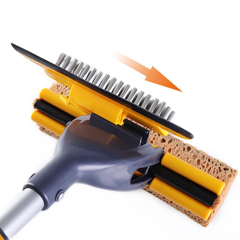 Clean World Sponge Mop Home Commercial Use Tile Floor Bathroom Garage Cleaning Telescopic Handle Squeegee from 42.5 to 52 Inches