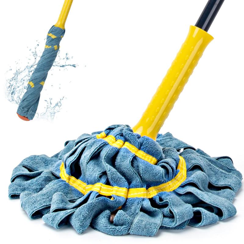 Clean World Long Handled Microfiber Floor Mop for Kitchen, Hardwood, Restaurant, Bathroom, Garages, Warehouses, Office
