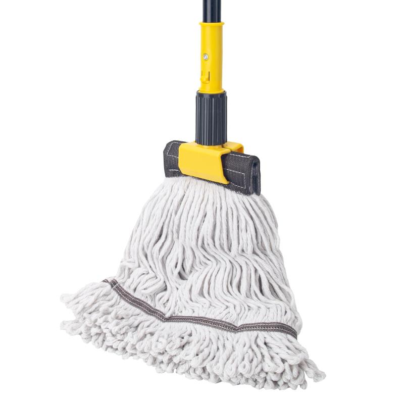 Clean World Long Handle Looped-End String Wet Cotton Mops for Floor Cleaning,Home,Kitchen,Office,Garage and Concrete/Tile Floor