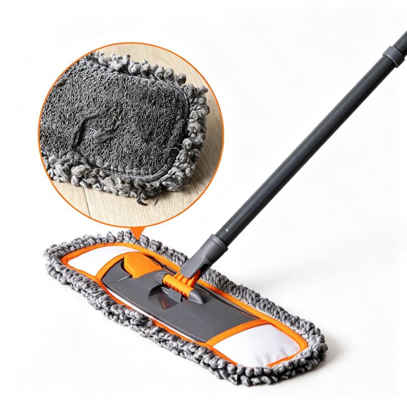 CLEAN WORLD Multifunction Floor Mop - 55" Adjustable Handle with 3 Washable Microfiber Pads, Dry & Wet Use for Hardwood, Marble, Tile Floors