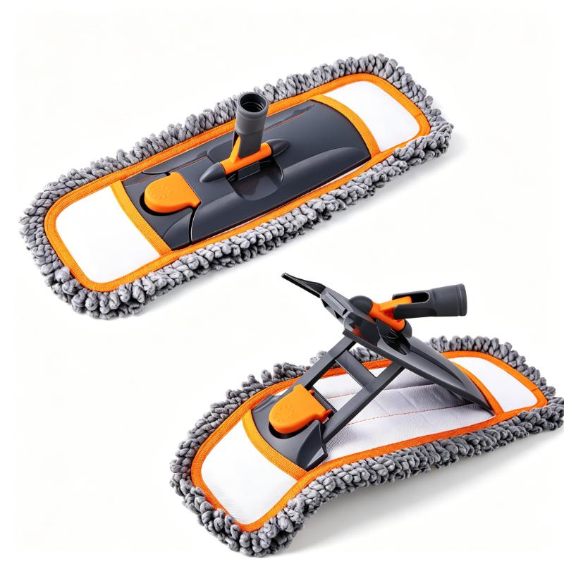 CLEAN WORLD Multifunction Floor Mop - 55" Adjustable Handle with 3 Washable Microfiber Pads, Dry & Wet Use for Hardwood, Marble, Tile Floors