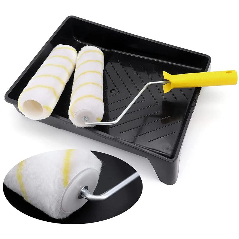 CLEAN WORLD Complete Paint Roller Kit - All-in-One DIY Painting Tool Set with Rollers, Brushes, Tray, Scraper & Protective Gloves, Ideal for Home Renovation & Wall Decoration