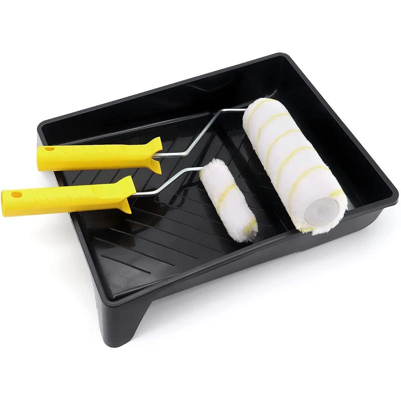 CLEAN WORLD Complete Paint Roller Kit - All-in-One DIY Painting Tool Set with Rollers, Brushes, Tray, Scraper & Protective Gloves, Ideal for Home Renovation & Wall Decoration